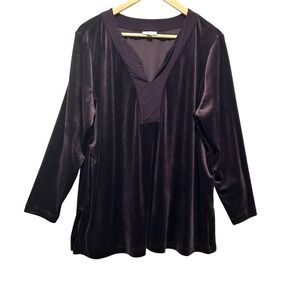 Pure Jill Womens Velvet Tunic XL Purple Whimsigoth Earthy Moody‎ Romantic Boho